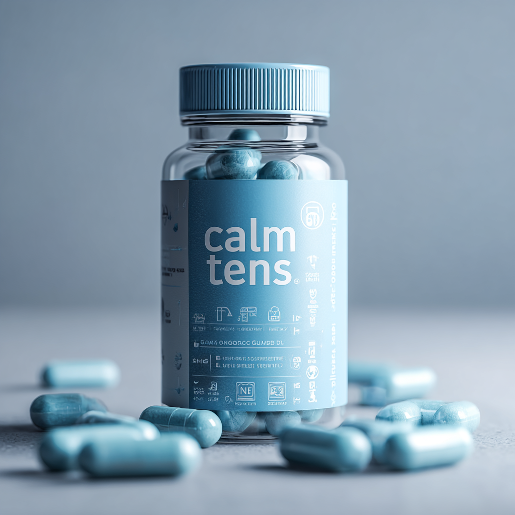CalmTens product package on neutral background
